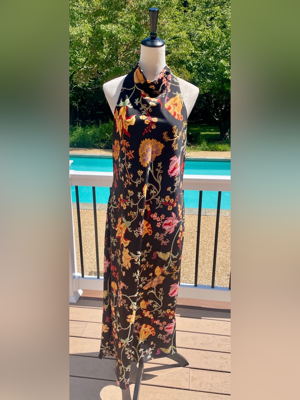 Anne Klein Women’s Halter Style Cowl Neck Satin Midi Dress. Size 10. - Picture 2 of 7